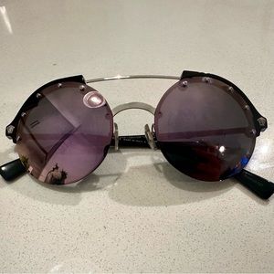 Versace Ve4337 Black Purple mirror Circle Sunglasses